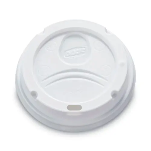 Dixie® Dome Drink-Thru Lids, Fits 10 oz to 16 oz PerfecTouch Hot Cups and 12 oz to 20 oz WiseSize Hot Cups, Plastic, White, 50/Pack