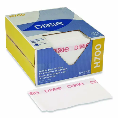 Dixie® H700 Disposable Foodservice Towel, 1-Ply, 13 x 23.5, White/Red, 150/Carton