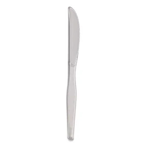 Dixie® Heavyweight Polystyrene Cutlery, Knife, Plastic, Clear, 1,000/Carton