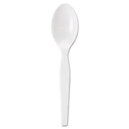 Dixie® Individually Wrapped Mediumweight Polystyrene Cutlery, Spoon, Plastic, White, 1,000/Carton