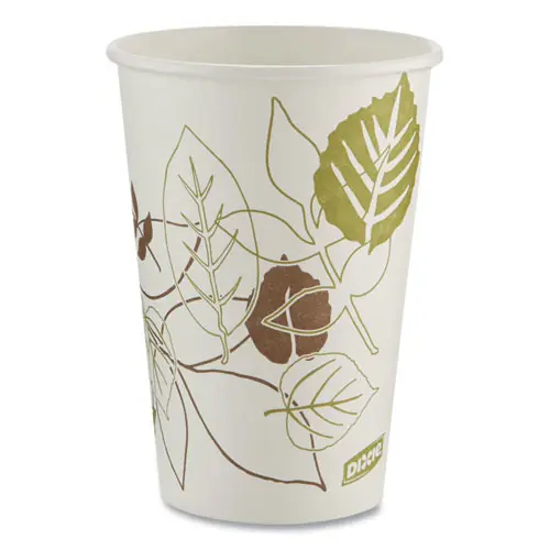 Dixie® Pathways Paper Hot Cups, 16 oz, White/Brown, 50/Sleeve, 20 Sleeves/Carton