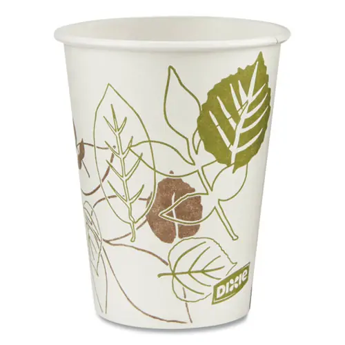 Dixie® Pathways Paper Hot Cups, 8 oz, White/Brown, 50/Pack