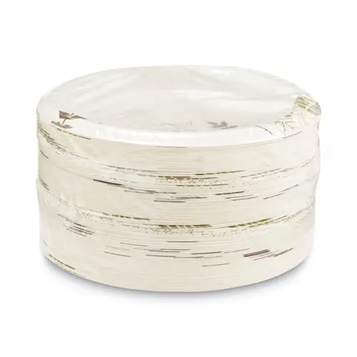 Dixie® Pathways Soak-Proof Shield Mediumweight Paper Plates, 8.5" dia, Green/Burgundy, 125/Pack