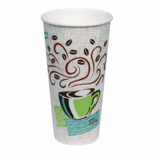 Dixie® PerfecTouch Paper Hot Cups, 20 oz, Coffee Haze Design, 25/Pack