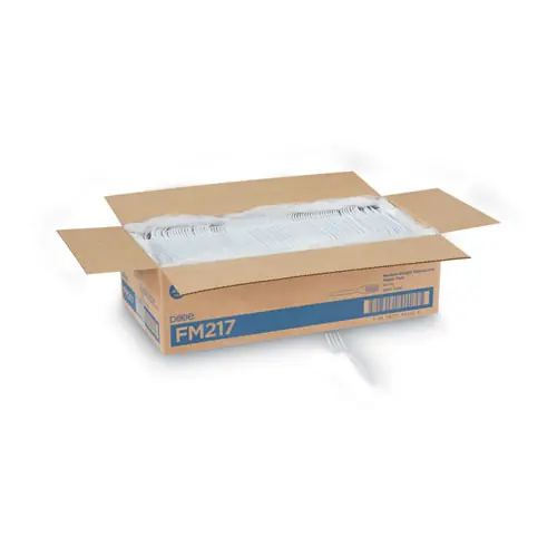 Dixie® Plastic Cutlery, Heavy Mediumweight Fork, White, 1,000/Carton