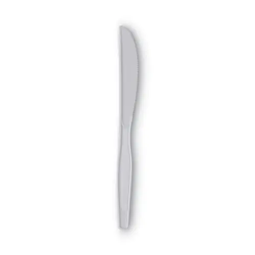 Dixie® Plastic Cutlery, Heavy Mediumweight Knife, White, 1,000/Carton