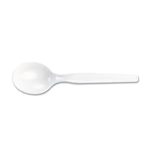 Dixie® Plastic Cutlery, Heavy Mediumweight Soup Spoon, White, 1,000/Carton