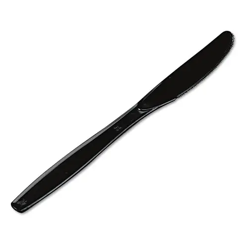 Dixie® Plastic Cutlery, Heavyweight Knife, Black, 1,000/Carton