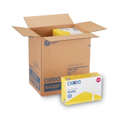 Dixie® Plastic Cutlery, Heavyweight Knife, White, 1,000/Carton