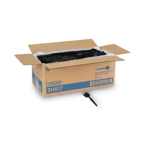 Dixie® Plastic Cutlery, Heavyweight Soup Spoon, Black, 1,000/Carton