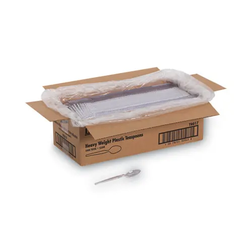 Dixie® Plastic Cutlery, Heavyweight Spoon, Crystal Clear, 1,000/Carton