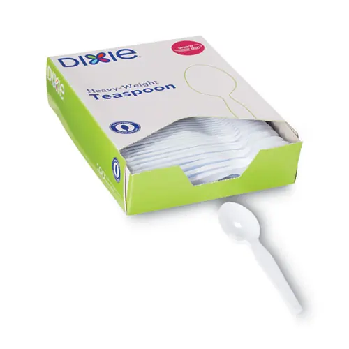 Dixie® Plastic Cutlery, Heavyweight Spoon, White, 100/Box