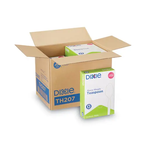Dixie® Plastic Cutlery, Heavyweight Spoon, White, 100/Box, 10 Boxes/Carton