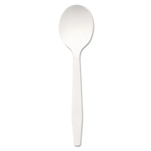 Dixie® Plastic Cutlery, Mediumweight Soup Spoon, White, 1,000/Carton