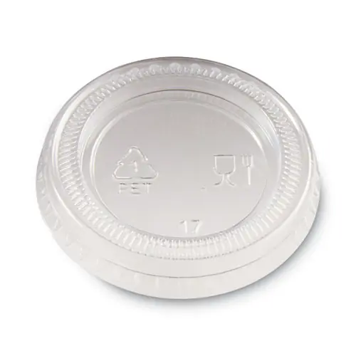 Dixie® Plastic Portion Cup Lid, Fits 1 oz Portion Cups, Clear, 4,800/Carton (Non-Stock Item - Extended Delivery Time)