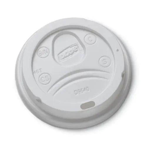 Dixie® Sip-Through Dome Hot Drink Lids, Fits 10 oz Hot Cups, Plastic, White, 100/Pack