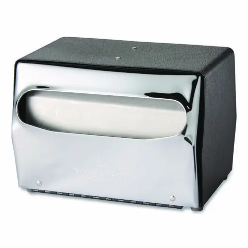 Dixie® Tabletop Napkin Dispenser, Black/Chrome, 7.5" x 6" x 5.3" (Non-Stock Item - Extended Delivery Time)