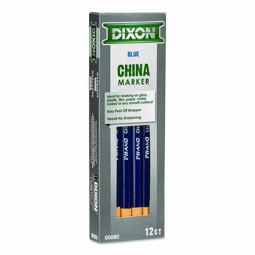 Dixon® China Marker, Blue, 12/Pack