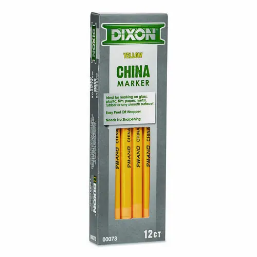 Dixon® China Marker, Yellow, 12/Pack