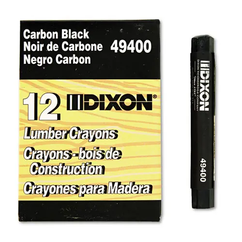Dixon® Lumber Crayons, Carbon Black, Dozen