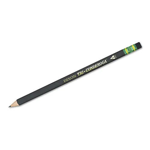 Dixon® Tri-Conderoga Triangular #2 Woodcase Oversized Pencil, HB, Black Lead, Yellow Barrel, 3/Pack