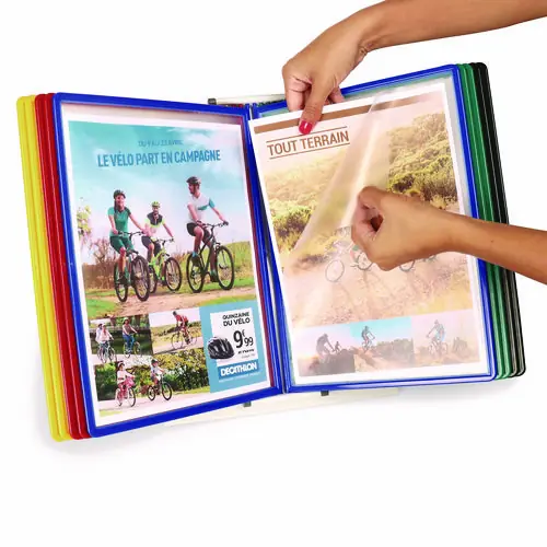 djois® by Tarifold Easy Load Desk Unit, 10 Sections, 20-Sheet Capacity, Assorted