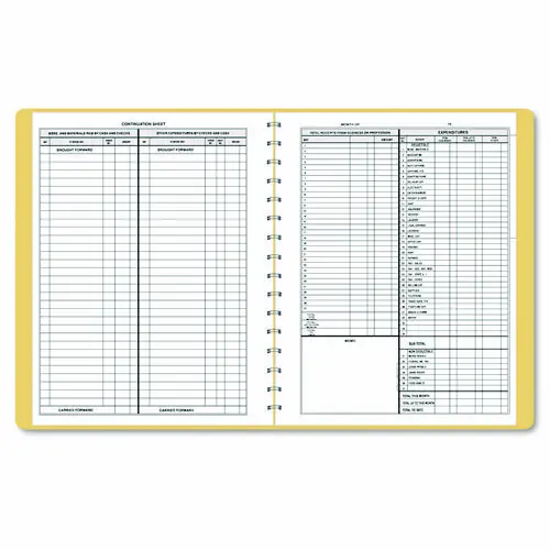 Dome® Simplified Monthly Bookkeeping Record, 4 Column Format, Tan Cover, 128 Sheets, 11" x 8.5"