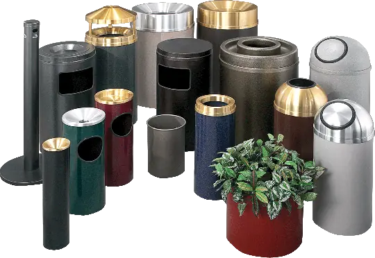 Dome Top, Self Closing Steel Wastebaskets w/lid