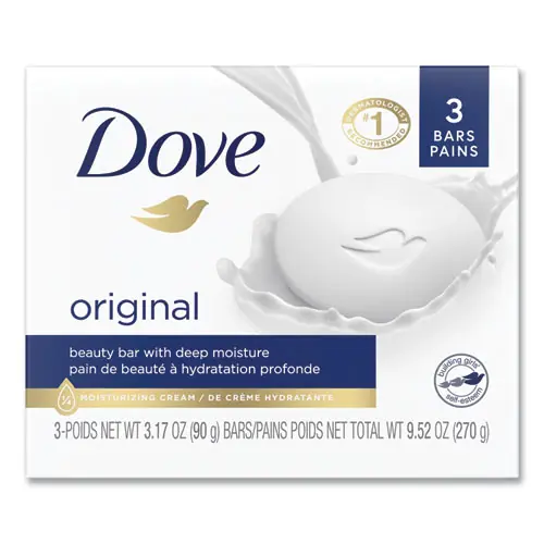 Dove® White Beauty Bar, Light Scent, 3.17 oz, 12/Carton