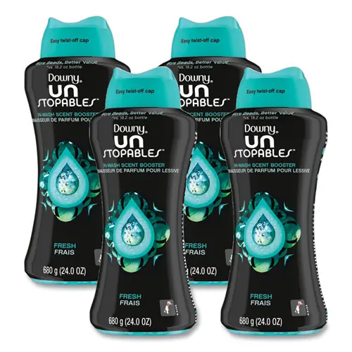 Downy® Unstopables In-Wash Scent Booster Beads, Fresh Scent, 24 oz Bottle, 4/Carton