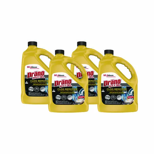 Drano® Max Gel Clog Remover, Bleach Scent, 128 oz Bottle, 4/Carton