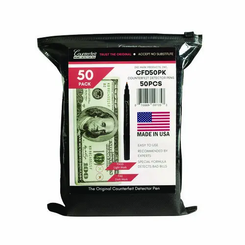 Dri-Mark® Counterfeit Bill Detector Marker Pen, Black, 50/Pack