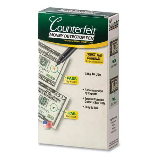 Dri-Mark® Smart Money Counterfeit Bill Detector Pen, U.S. Currency, 12/Pack
