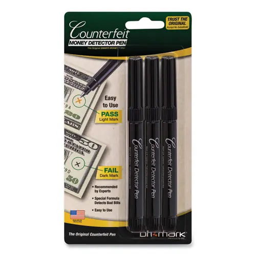 Dri-Mark® Smart Money Counterfeit Bill Detector Pen, U.S. Currency, 3/Pack