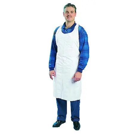 Disposable Food Service Apron 32" x 50" Polyethylene White - 100 Pack