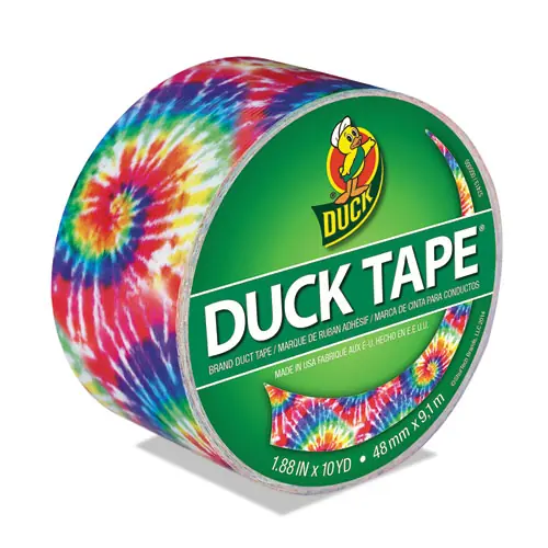 Duck® Colored Duct Tape, Multicolor Love Tie Dye, 3" Core, 1.88" x 10 yds