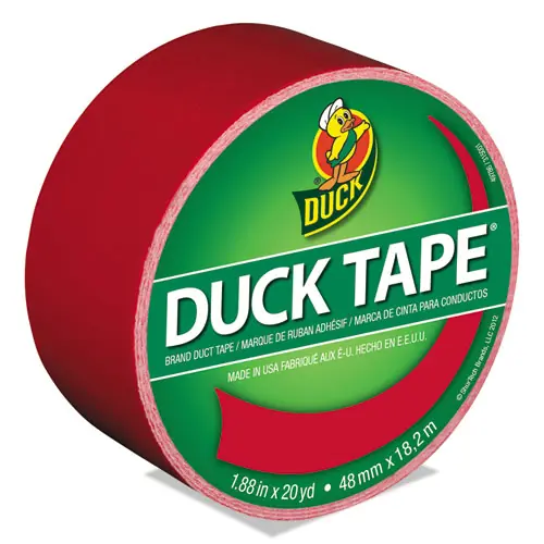 Duck® Colored Duct Tape, Red, 1.88" x 20 yds, 3" Core