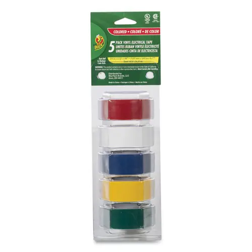 Duck® Electrical Tape, Assorted Colors, 5 Pack