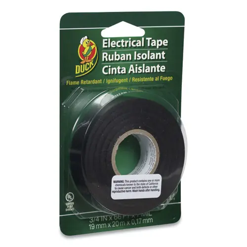 Duck® Pro Electrical Tape, Black, 0.75" x 66 ft, 1" Core