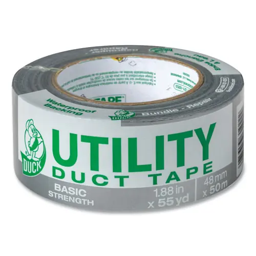 Duck® Utility Grade Tape, Silver, 1.88" x 55 yds, 3" Core