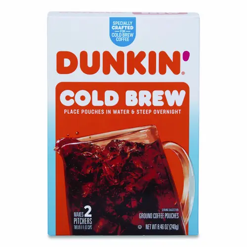 Dunkin'® Cold Brew Coffee Packets, 2.12 oz Packets, 4/Box