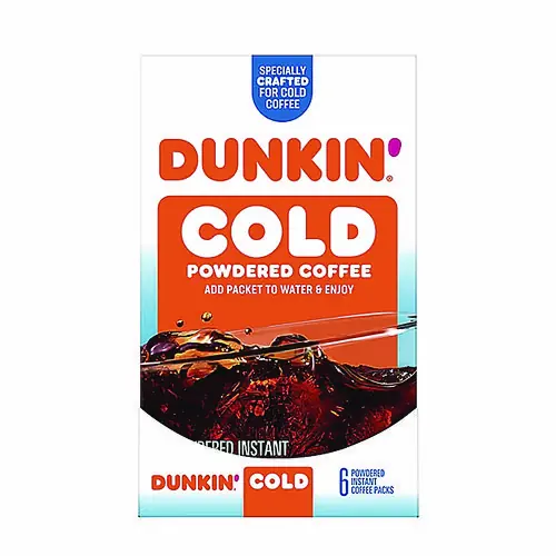 Dunkin'® Cold Powdered Coffee, 1.02 oz Packet, 6/Box
