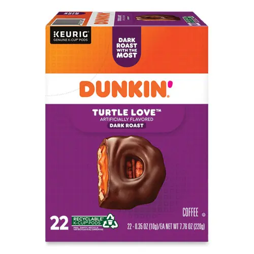 Dunkin'® K-Cup Pods, Turtle Love Coffee, 22/Box