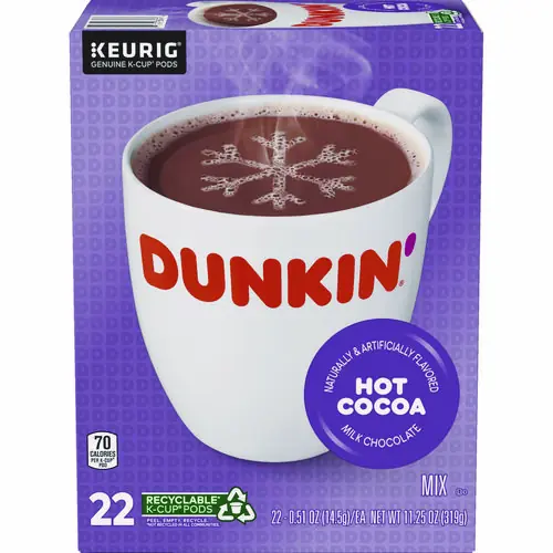 Dunkin'® Milk Chocolate Hot Cocoa K-Cup Pods, 22/Box