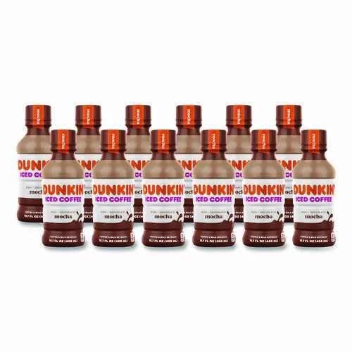 Dunkin'® Mocha Iced Coffee Drink, 13.7 oz Bottle, 12/Carton