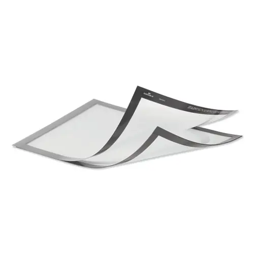 Durable® DURAFRAME Magnetic Plus Sign Holder, 8.5 x 11, Silver Frame, 2/Pack