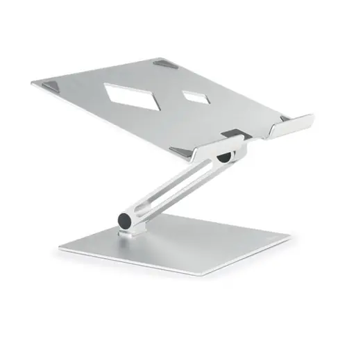 Durable® Folding Adjustable Laptop Mount, Silver, Supports 11 lbs