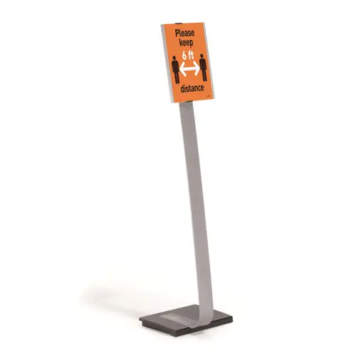 Durable® Info Sign Duo Floor Stand, Letter-Size Inserts, Clear