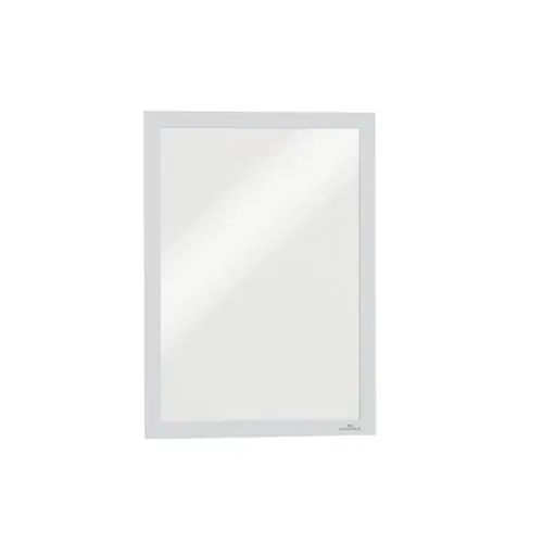 Durable® Infoframe DURAFRAME Self Adhesive Double Sided Sign Holder, White Frame, 9.5" x 12", 2/Pack