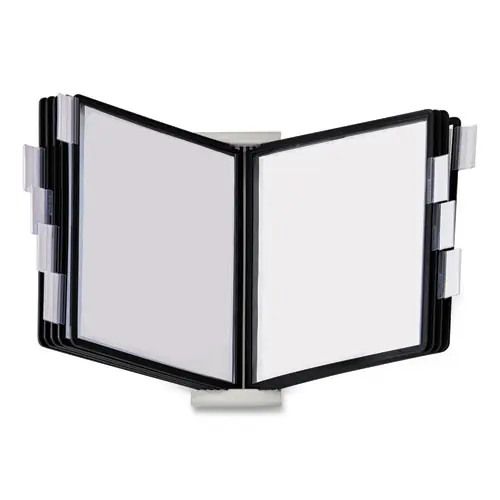 Durable® InstaView Expandable Desktop Reference System, 10 Panels, Black Borders